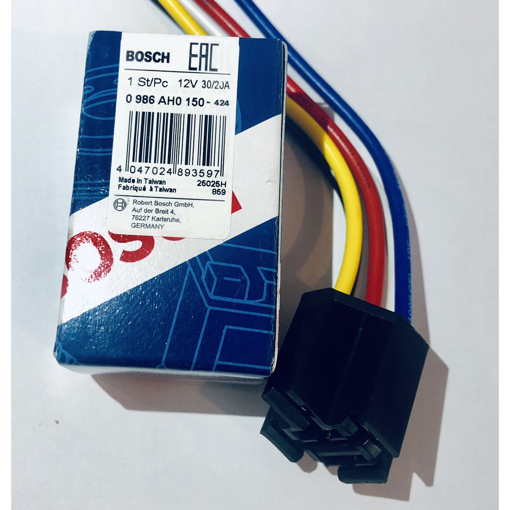 Rờ le Relay 5 chân BOSCH + Tặng Đuôi Cắm Zin - Made in Taiwan.