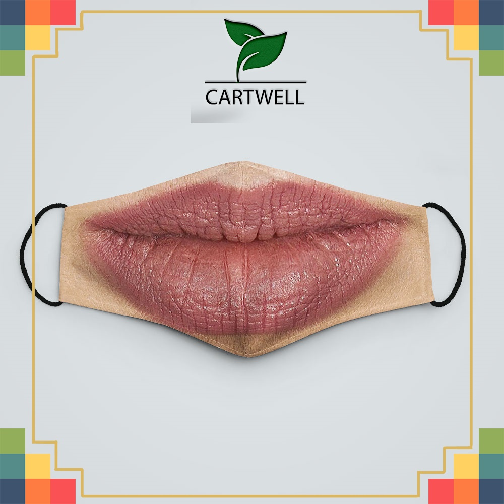 khẩu trang in hình dễ thương Mặt Người_1461 CARTWELL chất liệu poly cotton 100%,  chống bụi in họa tiết 3d tunisex