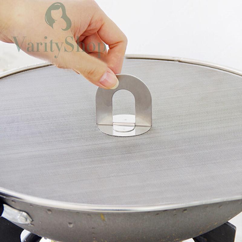 Nắp thép không gỉ đậy chảo chống bắn dầu nóng 3 kich cỡ lựa chọn tiện lợi