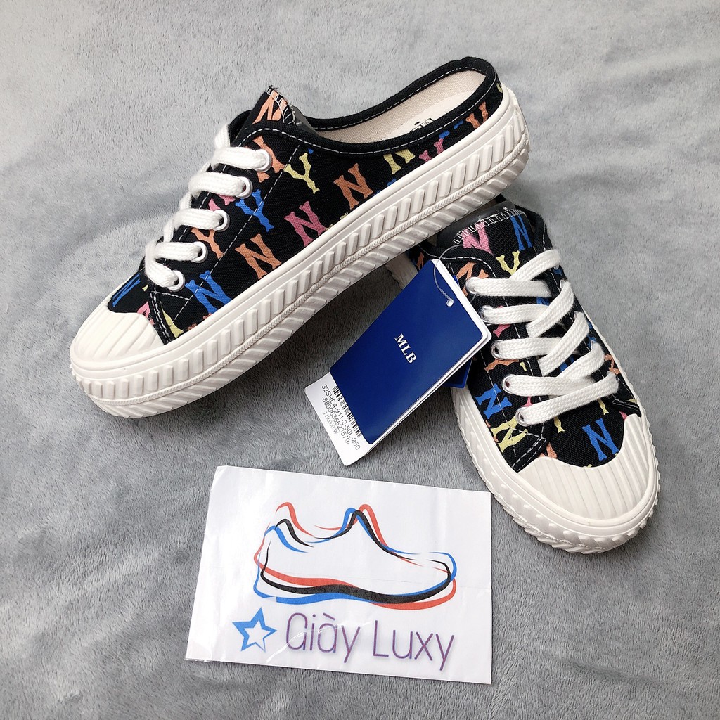 Giày Thể Thao Sneaker Đạp Gót n,y Đen Họa Tiết Cao Cấp - Giày Luxy | BigBuy360 - bigbuy360.vn