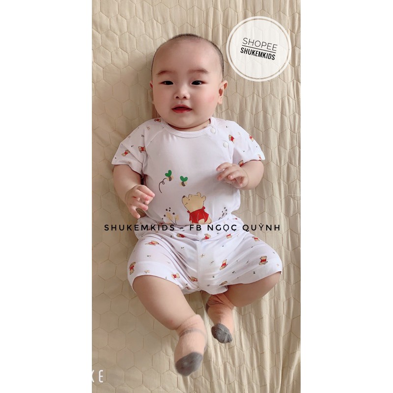 Momma baby - Bộ cộc, balo sợi tre trai gái