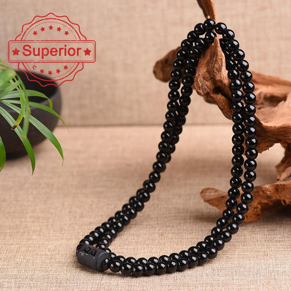 (MỚI) Vòng đeo tay dạng chuỗi hạt đá Onyx hình rồng phượng hoàng O6L5