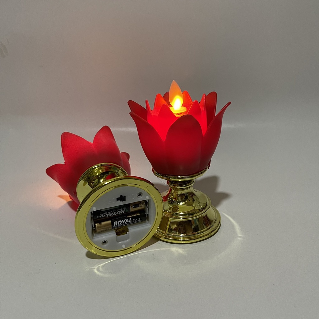 Nến điện tử hoa sen-hoa sen chân đế