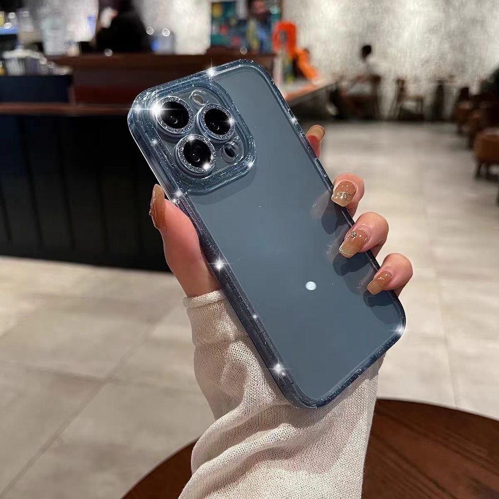 Ốp Điện Thoại iPhone 14 plus 13 12 11 Pro max case ốp lưng điện thoại iphone 14 promax Cứng Trong Suốt Chống Sốc Lấp Lánh Sang Trọng Cho
