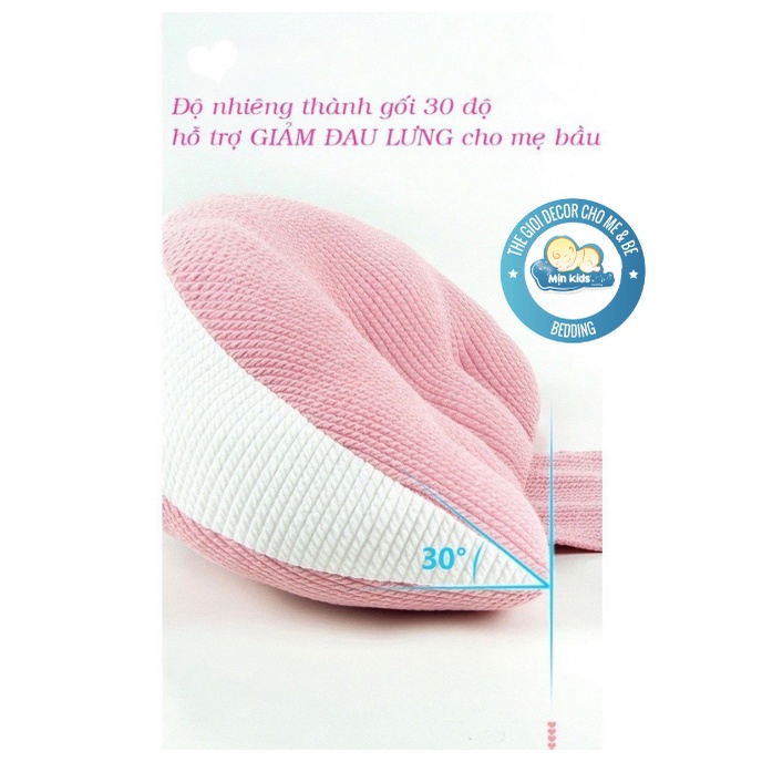 Gối Ôm Bà Bầu Cánh Tiên Chính Hãng Mịn Kids - Gối Đỡ Bụng Bầu Giảm Đau Lưng Ngủ Ngon Giấc