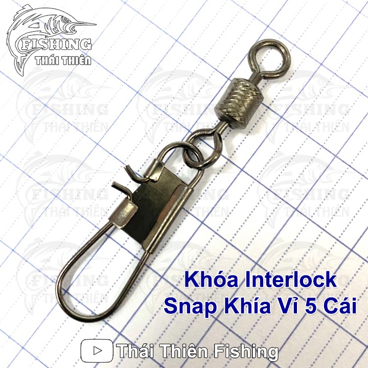 Khóa Link Câu Cá C/L Interlock Snap Khía Vỉ 5 Cái Chuyên Dùng Câu Cá Tra, Các Loại Cá Lớn