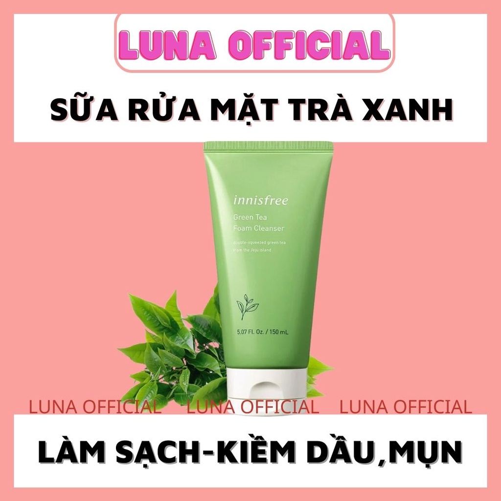 [ Mẫu mới 2021 ] Sữa rửa mặt trà xanh Innisfree GREEN TEA FOAM CLEANSER 150G