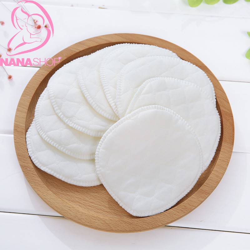 Miếng lót thấm sữa 6 lớp cotton sinh thái cao cấp có thể giặt được tái sử dụng ( 1 cặp )