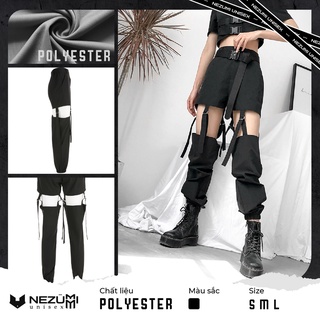 (Order) Quần jogger dài chi tiết hở đùi dây nối sexy, quần nhảy hiphop