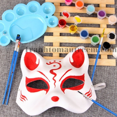 Mặt nạ giấy bồi Halloween dành cho trẻ em tô màu