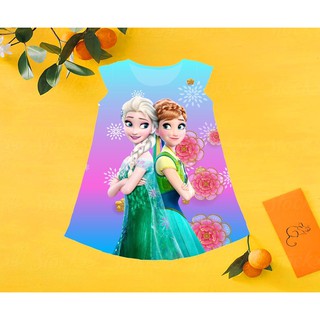 Đầm in 3D hình elsa cho bé gái
