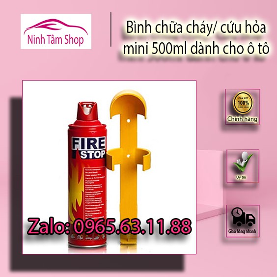 Bình chữa cháy, cứu hỏa mini 500ml dành cho xe hơi