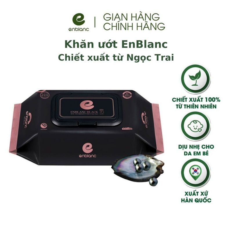 Bịch GIẤY ƯỚT ENBLANC 🌟 FREESHIP 🌟 Khăn ướt Bịch 68 Miếng, Chiết Xuất Từ Ngọc Trai, Êm Dịu, Không gây kích ứng cho Da