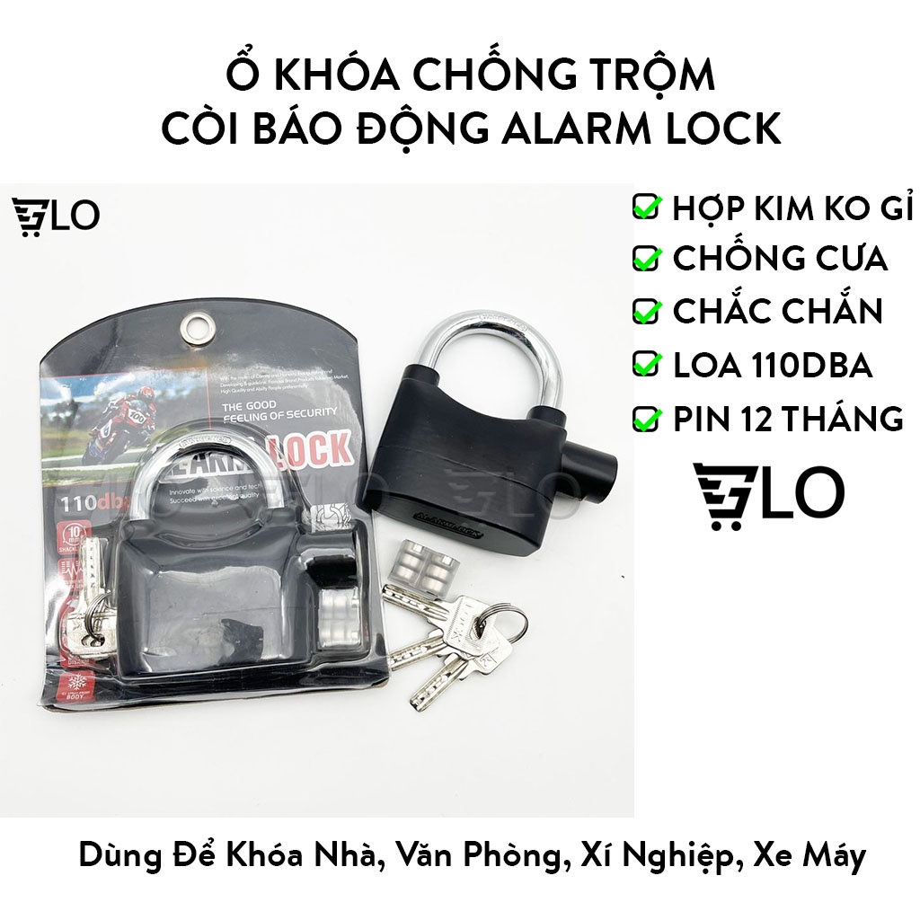 Ổ Khóa Chống Trộm Tự Động Còi Báo Động Cao Cấp Alarm Lock