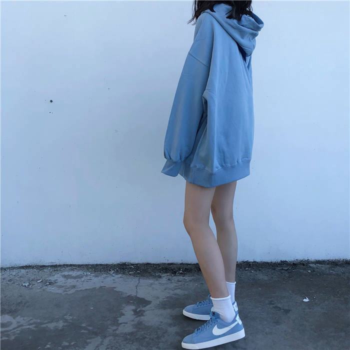 Áo khoác Hoodie tay dài màu trơn phong cách Hàn Quốc Cao Cấp | BigBuy360 - bigbuy360.vn