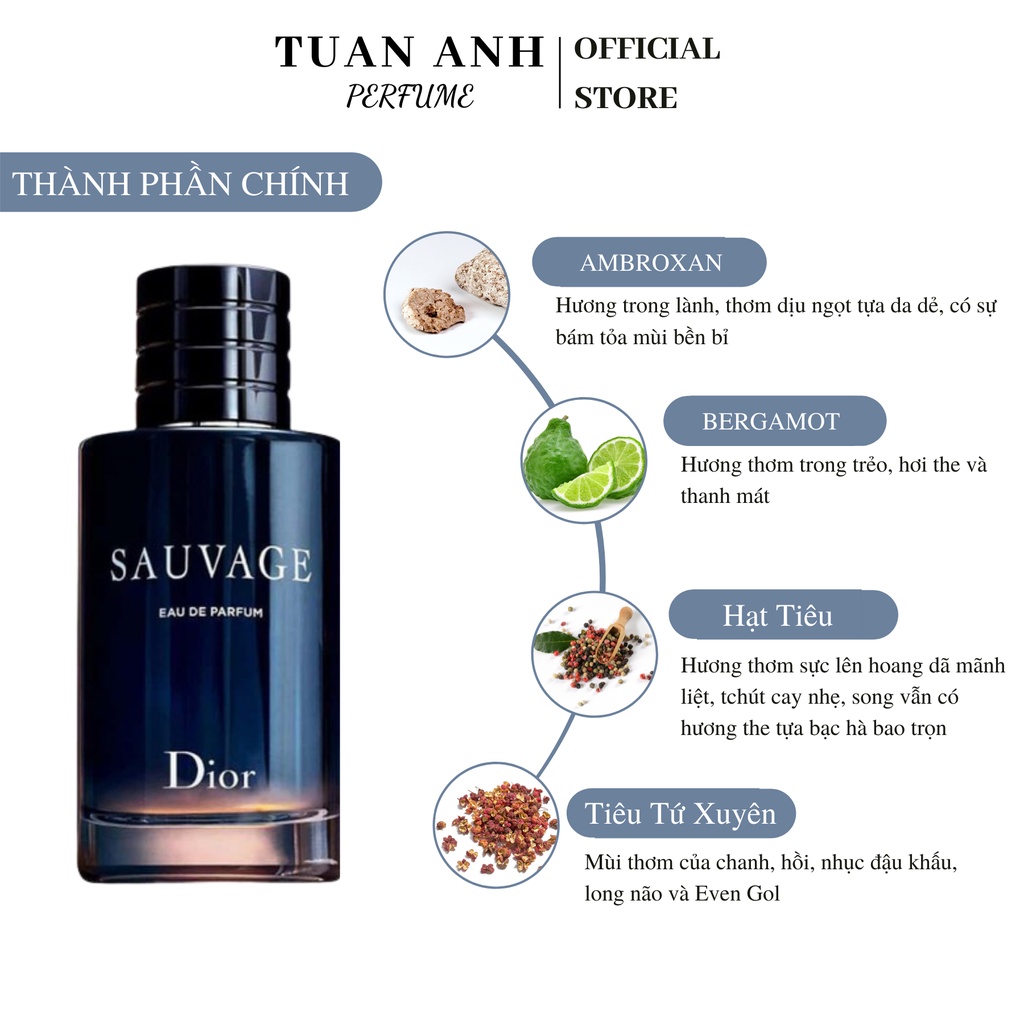 Nước hoa nam chính hãng thơm lâu Dior Sauvage cao cấp TUAN ANH PERFUME | BigBuy360 - bigbuy360.vn