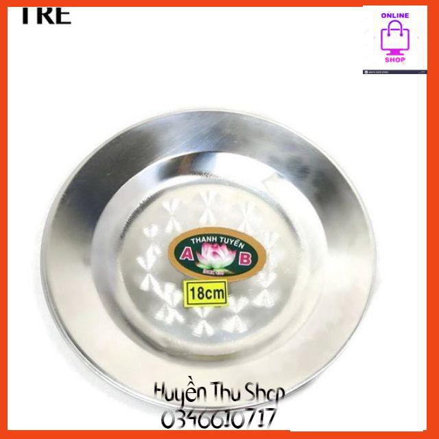 Combo 2 đĩa inox đẹp 18cm