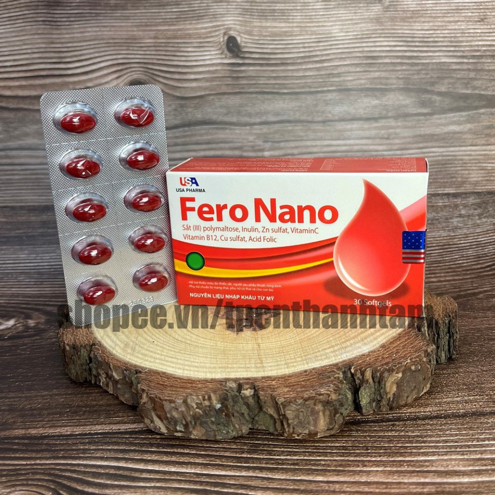 Viên uống FERO NANO bổ sung sắt,vitamin thiết yếu cho phụ nữ có thai và cho con bú – Hộp 30 viên