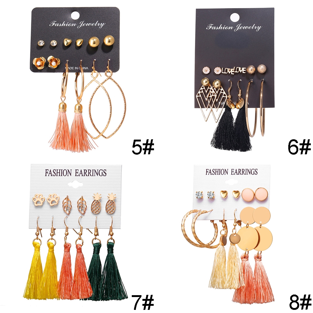 Khuyên tai AY dạng tua rua phong cách Bohemian thời trang cho nữ