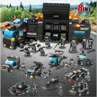 Bộ lắp ráp lego Swat biến đổi 25 mô hình cảnh sát đặc nhiệm