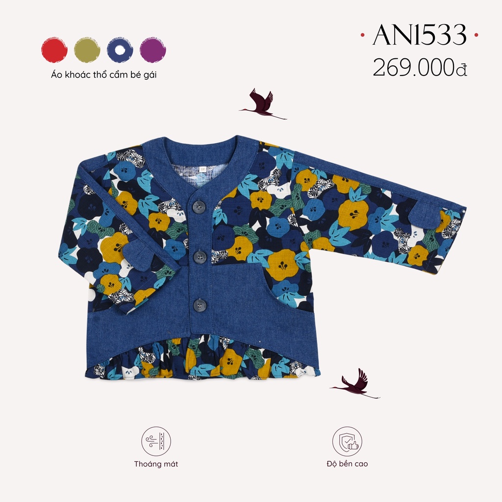 Áo Khoác Thổ Cẩm Bé Gái AN1533 - HELLO BnB