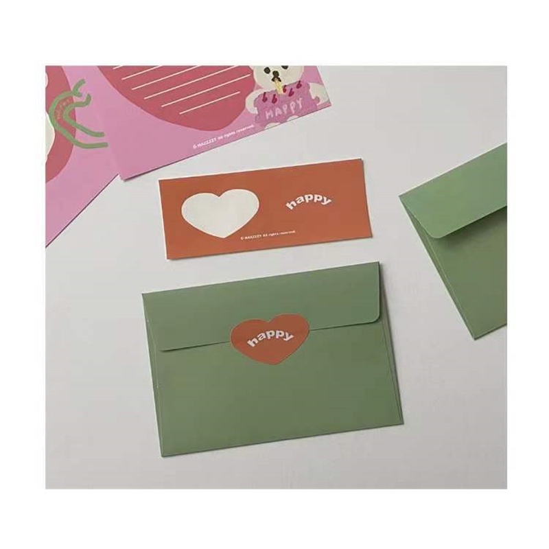 Bộ sản phẩm làm thiệp với miếng dán trang trí cho bìa thư họa tiết dễ thương bắt mắt