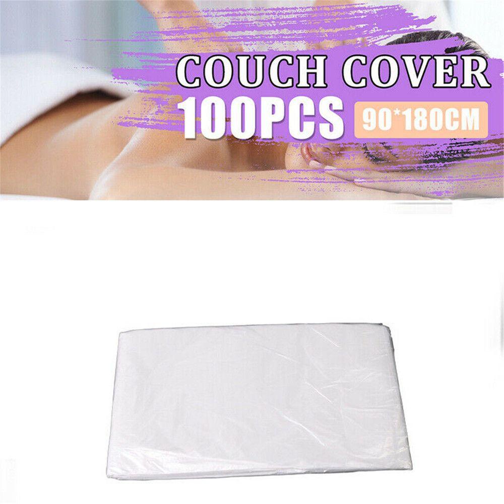 ❈Rowan❈ Set 100 Miếng Nhựa Bọc Giường Mát Xa Trong Suốt Chống Thấm Nước Dùng Một Lần Cho SPA/Salon