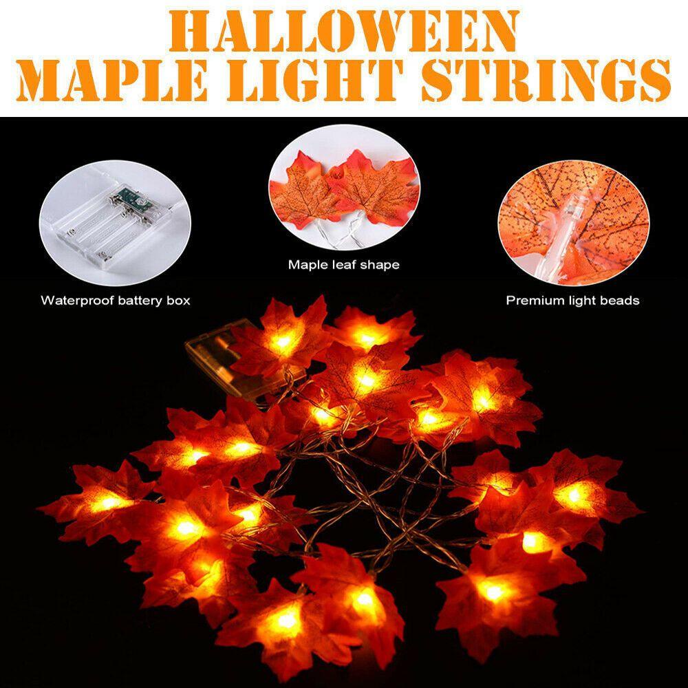 kent  Led light maple leaf jack-o-lantern string Christmas Halloween decoration battery light bar