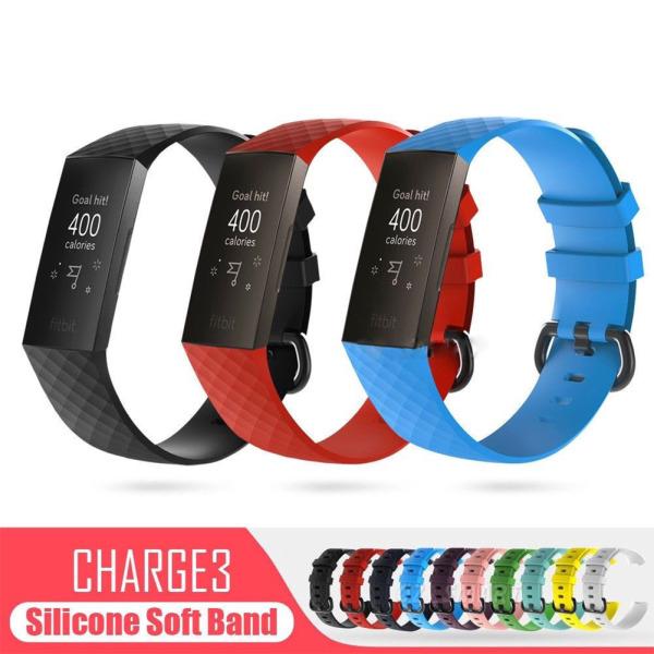 Dây Đeo Thay Thế Chất Liệu Silicon Thiết Kế Sọc Gân Nổi Cho Fitbit Charge 3