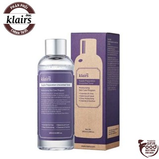 Nước Hoa Hồng Không Mùi Dưỡng Ẩm, Làm Dịu Da Klairs Supple Preparation Unscented Toner 180ml