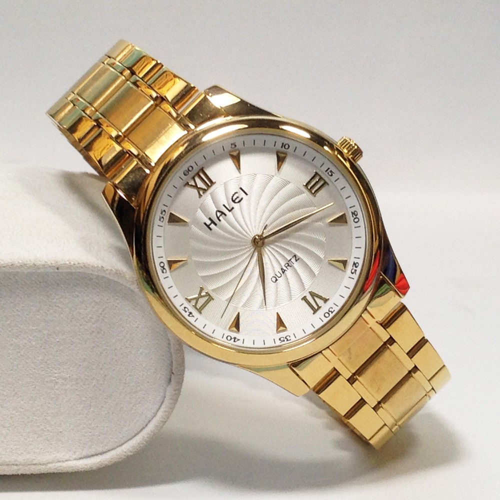Đồng hồ nam HALEI 66666G (vàng) chống nước dây thép