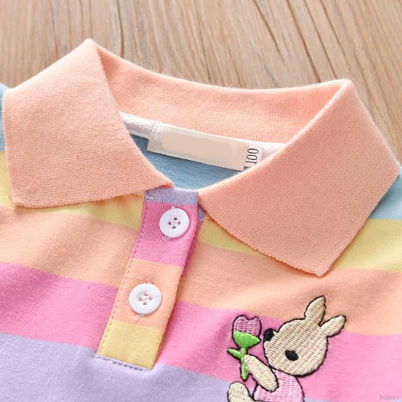 Váy Công Chúa Tay Ngắn In Hình Thỏ Dễ Thương Cho Bé Gái 2-6 Tuổi