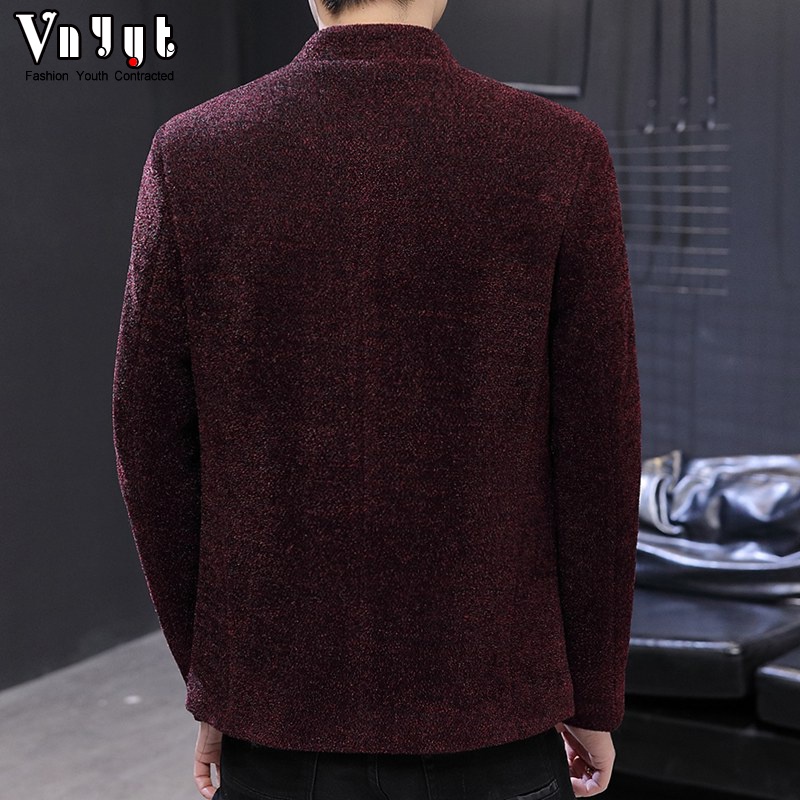 Áo khoác dạ nam dáng ngắn cổ tàu phong cách lịch lãm 2 màu đen và đỏ