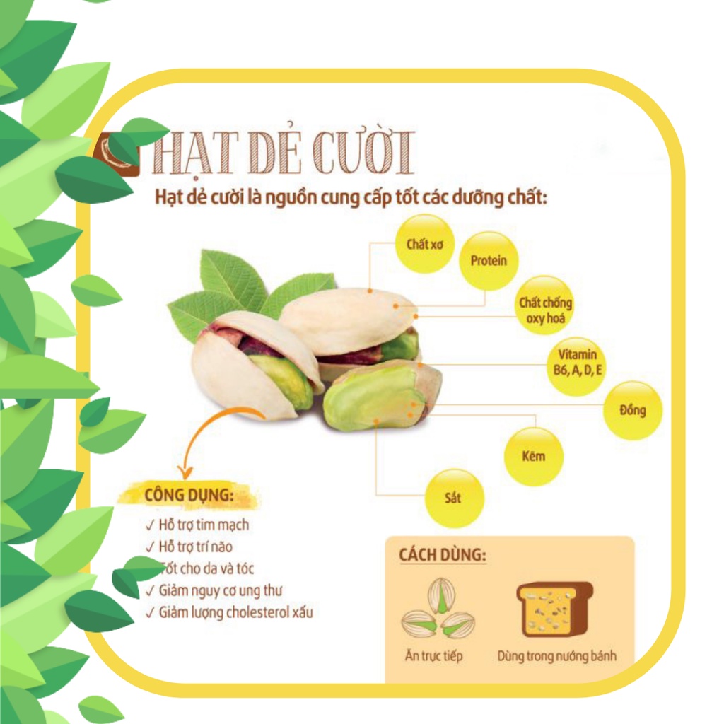 Hạt dẻ cười rang muối Pistachio 500g không tách vỏ Mouraud 's Úc Diamond Nuts