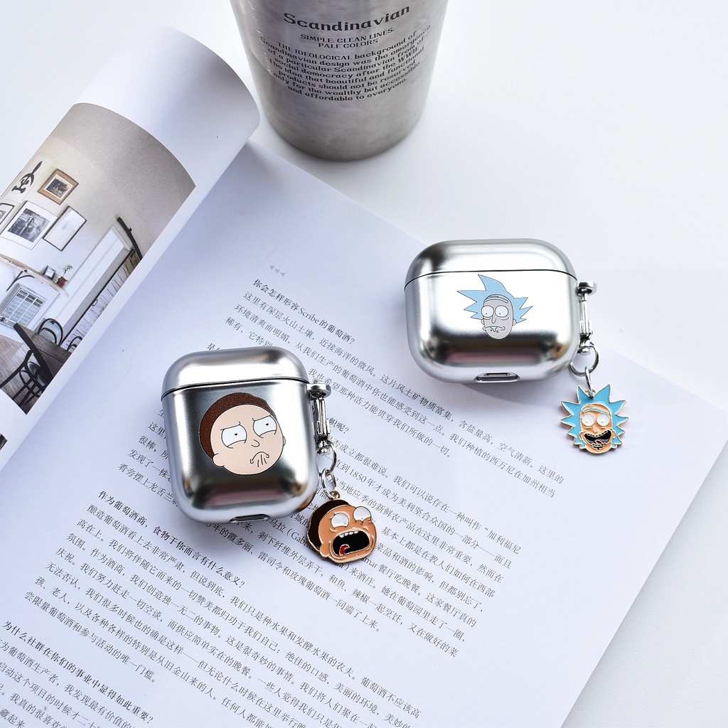 Vỏ Bảo Vệ Hộp Sạc Tai nghe không dây AirPods 1 2 pro 3 2021 gen3 Màu Bạc Họa Tiết Hoạt Hình Dễ Thương