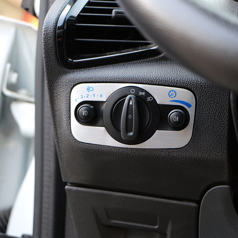 Miếng Dán Bảng Điều Khiển Công Tắc Đèn Pha Bằng Nhôm Cho Ford Fiesta Ecosport Mondeo