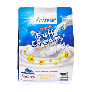 Sữa tươi dạng bột nguyên kem - full cream growth full cream vitatree úc túi zip 1 kg date t5/2023