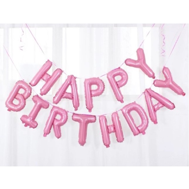 Bong Bóng Nhôm chữ Happy birthday trang trí sinh nhật cao 40 cm, Phụ kiện bong bóng trang trí sinh nhật trang trí tiệc