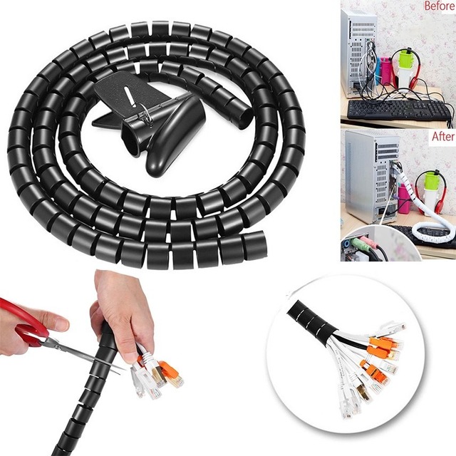 Giá Đỡ Dây Cáp Hình Xoắn Ốc 28MM Linh Hoạt Sắp Xếp Gọn Gàng