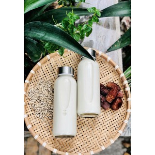 Combo 5 chai thủy tinh 300ml nắp inox không dây đựng nước ép, sữa hạt, sinh tố, detox