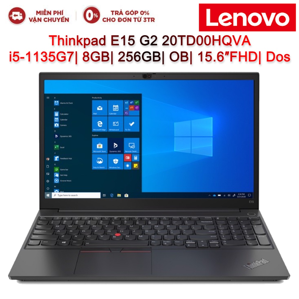 Laptop Lenovo Thinkpad E15 G2 20TD00HQVA i5-1135G7| 8GB| 256GB| OB| 15.6″FHD| Dos (Đen)