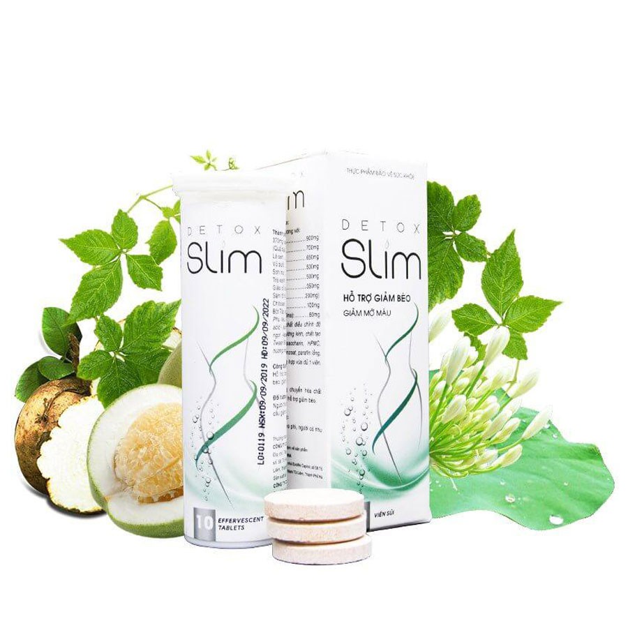 Viên sủi giảm cân Detox Slim hỗ trợ giảm cân mỡ máu 10 viên - Healthy Pharmacy