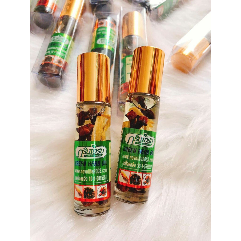 COMBO Dầu gió dầu sâm green herb oil thai land 8ml