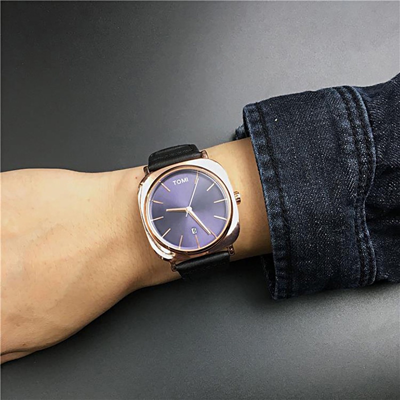 Đồng Hồ Đeo Tay TOMI TOMI Mặt Vuông Lịch Lãm Thời Trang Hàn Quốc Cho Nam
