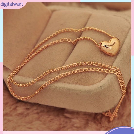 Dây chuyền mạ vàng mặt hình trái tim xinh xắn cho nữ