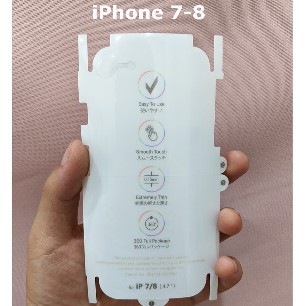 Dán chống xước mặt sau PPF iPhone 7 iPhone 8