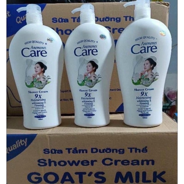 Sữa Tắm Dê White Care 9X 1200ml Sáng Mịn Hơn Thơm Lâu Hơn
