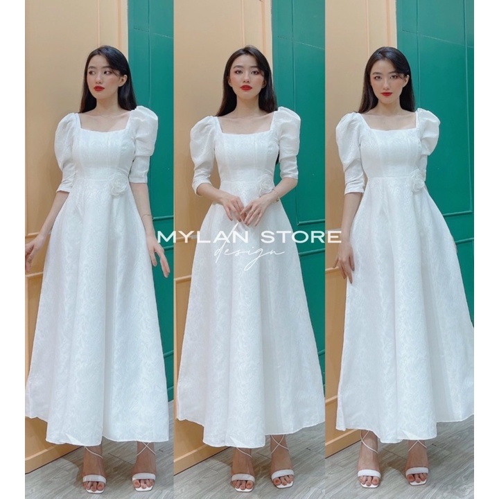 ĐẦM THIẾT KẾ MYLAN STORE CHẤT LỤA GẤM CAO CẤP HOẠ TIẾT CHÌM