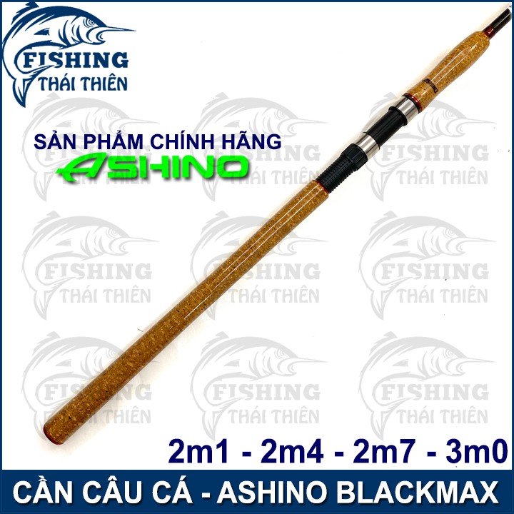 Cần câu cá Ashino BlackMax Cần 2 khúc máy đứng cán gỗ cần rỗng 2m1, 2m4, 2m7, 3m0