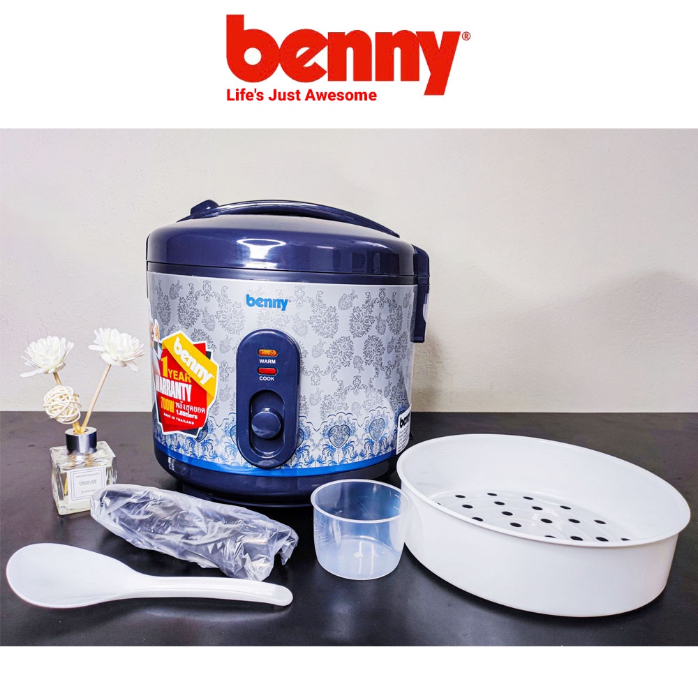 [Mã ELHADEV giảm 4% đơn 300K] Nồi Cơm Điện Benny BR-MVN187, Black, 1.8 Lít, 700W